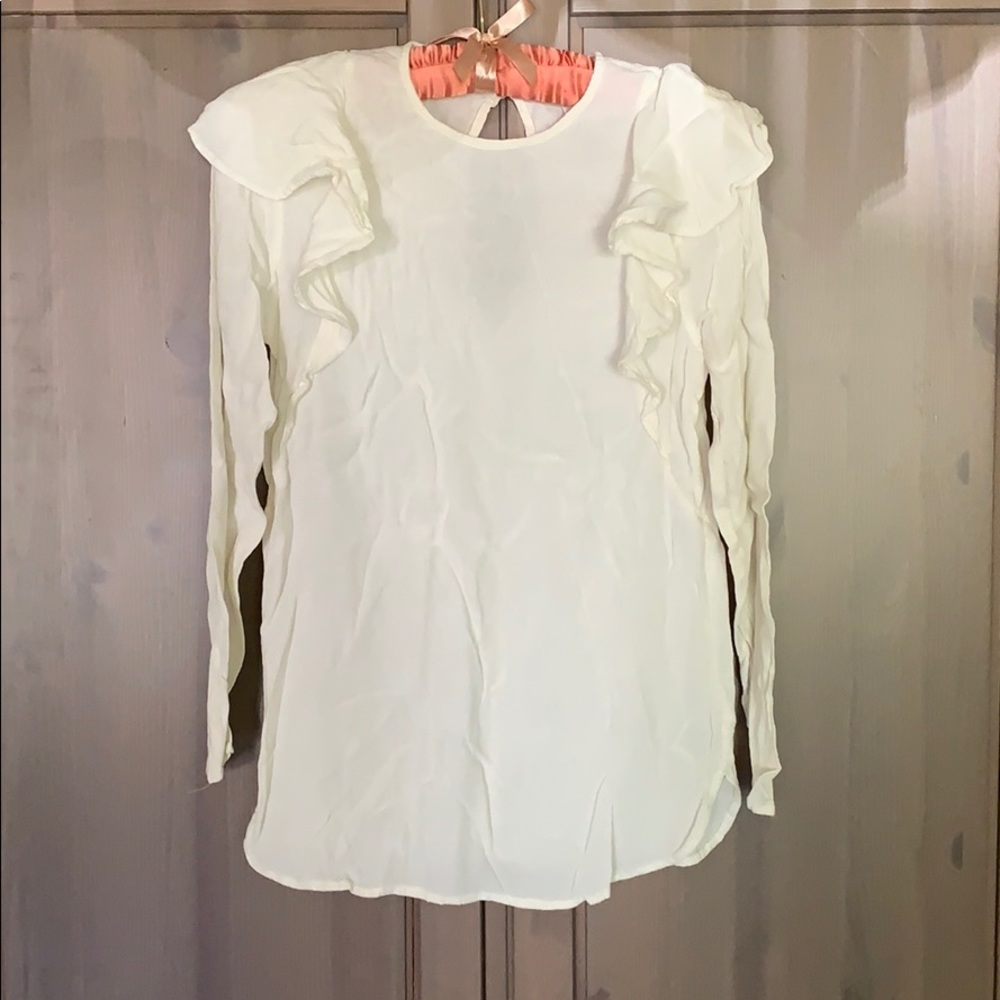 H&M Cream Ruffle Blouse